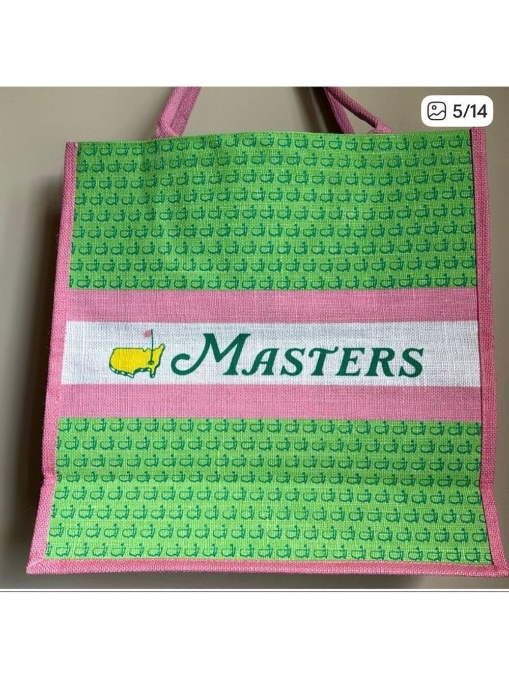 Women's Unbranded Masters Tote Bag, One Size, Green & Pink - Picture 2 of 6